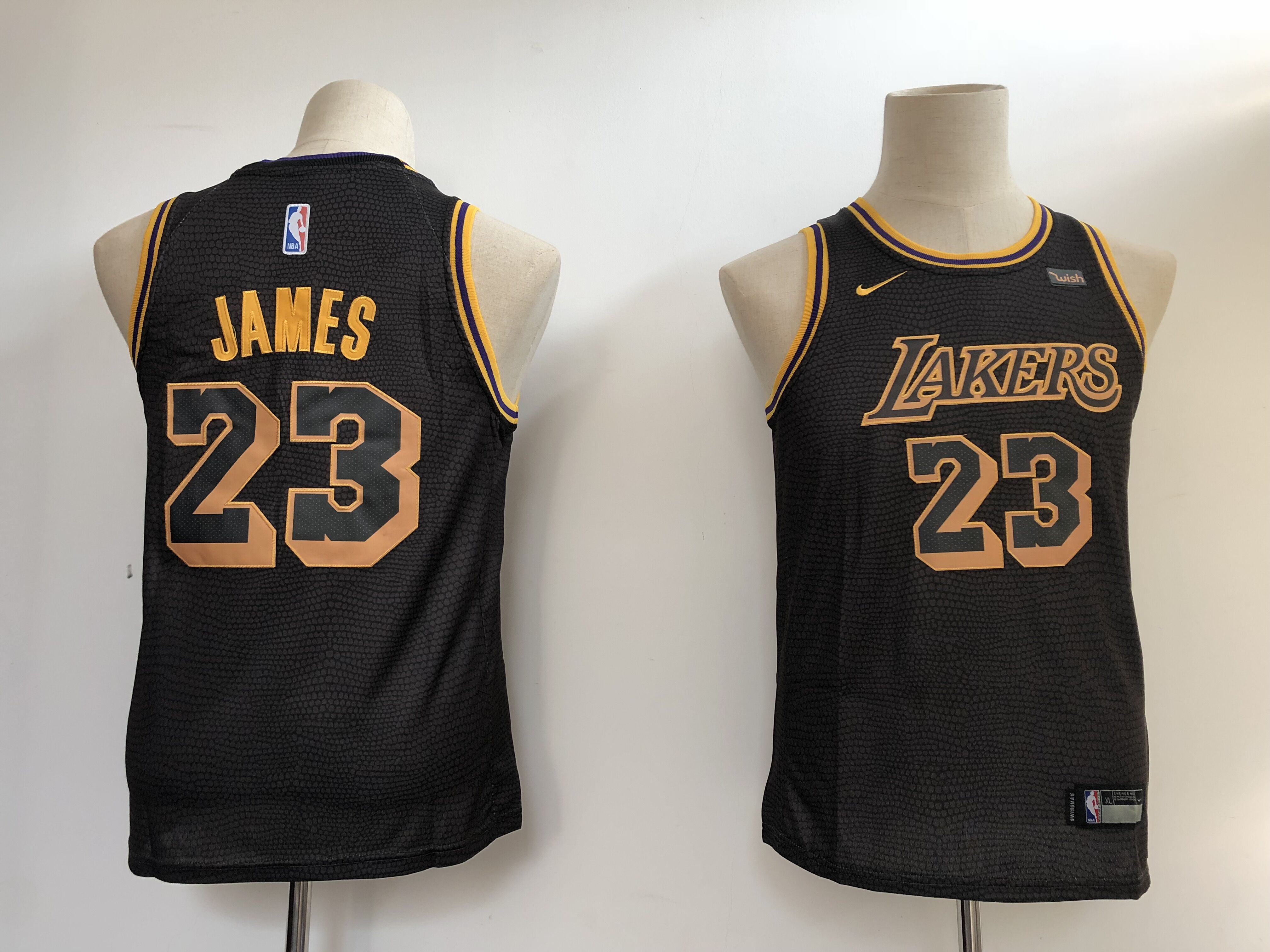 Youth Los Angeles Lakers 23 James black Nike NBA Jerseys